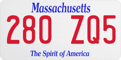 MA license plate 280ZQ5