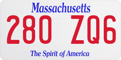MA license plate 280ZQ6