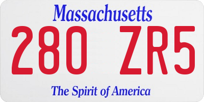 MA license plate 280ZR5