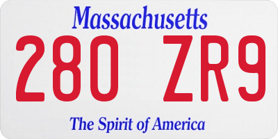 MA license plate 280ZR9