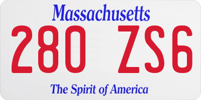 MA license plate 280ZS6