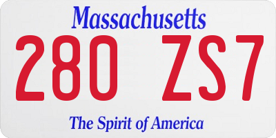 MA license plate 280ZS7