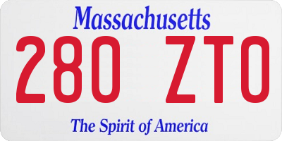 MA license plate 280ZT0