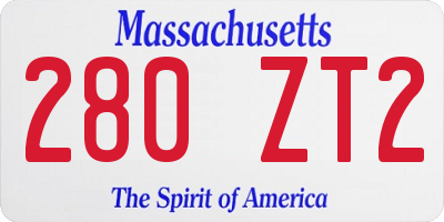 MA license plate 280ZT2