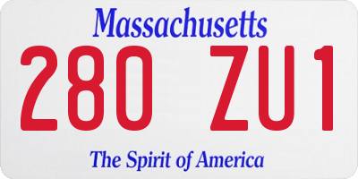 MA license plate 280ZU1