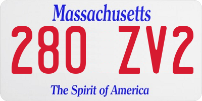MA license plate 280ZV2
