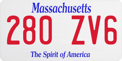 MA license plate 280ZV6