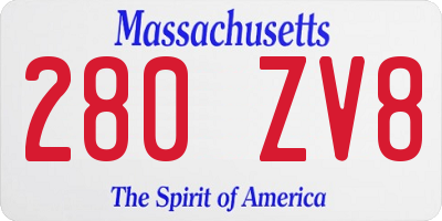 MA license plate 280ZV8