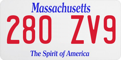 MA license plate 280ZV9