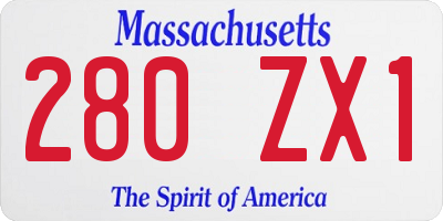 MA license plate 280ZX1