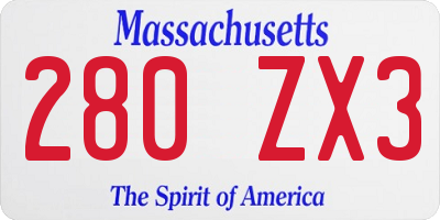 MA license plate 280ZX3