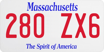 MA license plate 280ZX6