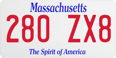 MA license plate 280ZX8