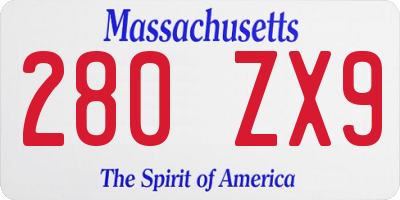 MA license plate 280ZX9