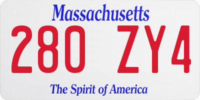 MA license plate 280ZY4