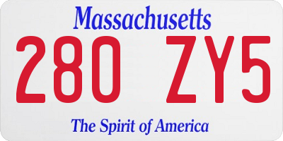 MA license plate 280ZY5