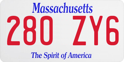MA license plate 280ZY6