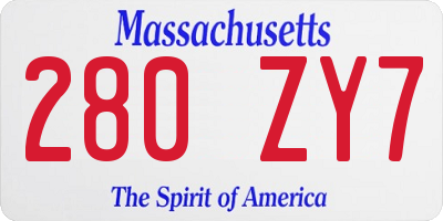 MA license plate 280ZY7