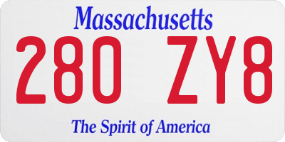 MA license plate 280ZY8