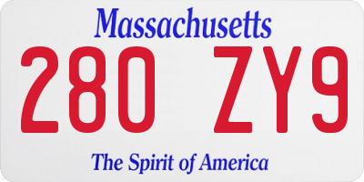 MA license plate 280ZY9