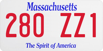 MA license plate 280ZZ1