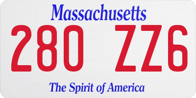 MA license plate 280ZZ6