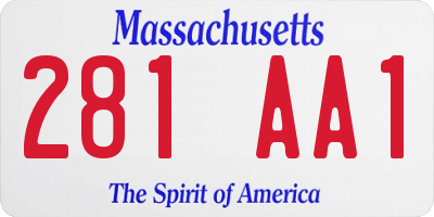 MA license plate 281AA1
