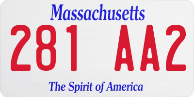 MA license plate 281AA2