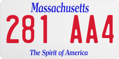 MA license plate 281AA4