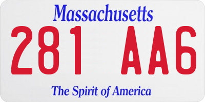 MA license plate 281AA6