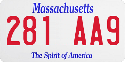 MA license plate 281AA9