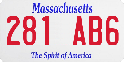 MA license plate 281AB6