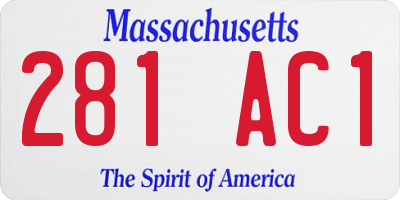 MA license plate 281AC1