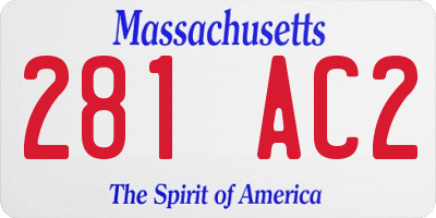 MA license plate 281AC2