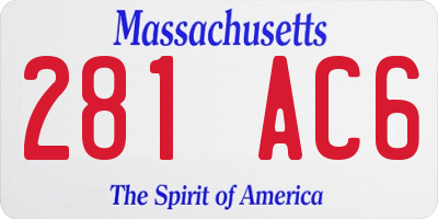 MA license plate 281AC6