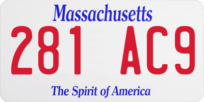 MA license plate 281AC9
