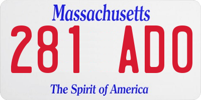 MA license plate 281AD0