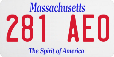 MA license plate 281AE0