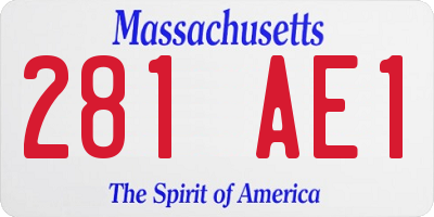 MA license plate 281AE1