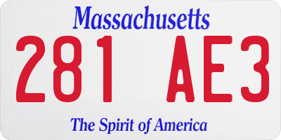 MA license plate 281AE3