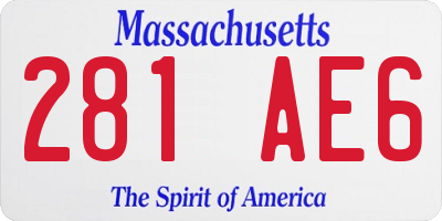 MA license plate 281AE6