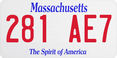 MA license plate 281AE7