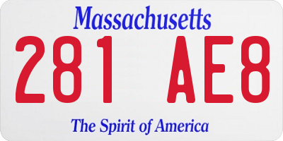 MA license plate 281AE8