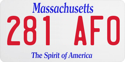 MA license plate 281AF0