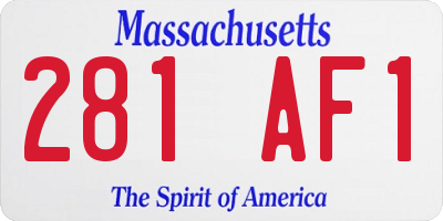 MA license plate 281AF1