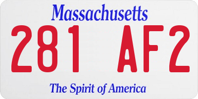 MA license plate 281AF2