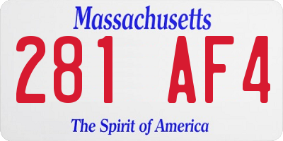 MA license plate 281AF4