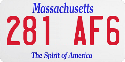 MA license plate 281AF6