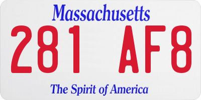 MA license plate 281AF8
