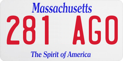 MA license plate 281AG0